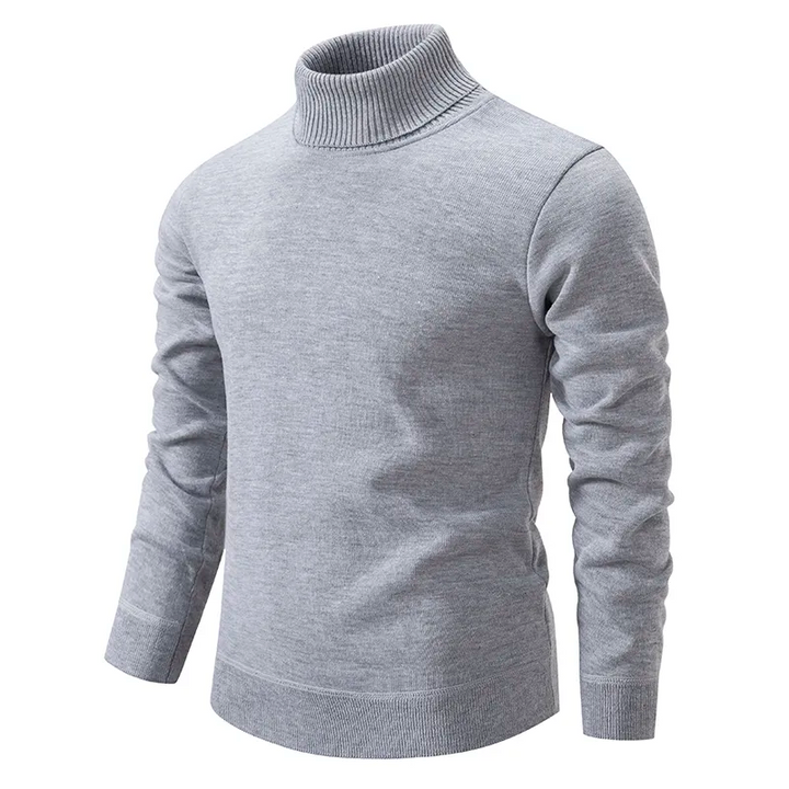 Pull-over col roulé noir homme, vêtement hivernal polyvalent. Confortable et chic, idéal pour un look élégant et chaud.