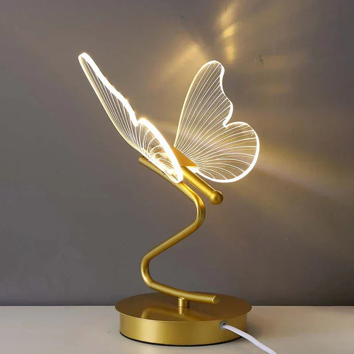 Lampe d'appoint papillon élégante pour décoration intérieure. Lumière LED douce, moderne, pour chambre ou salon.