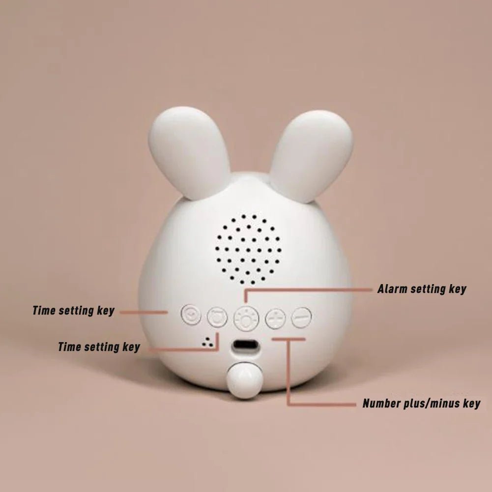 Veilleuse réveil LED lapin doux, crée une ambiance paisible pour le sommeil des enfants. Mignon.