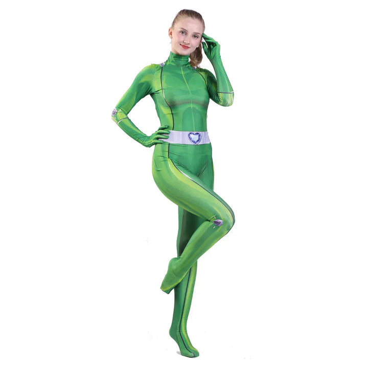 Costume Totally Spies Clover rouge/orange pour enfant, parfait pour carnaval, fête déguisée ou cosplay.