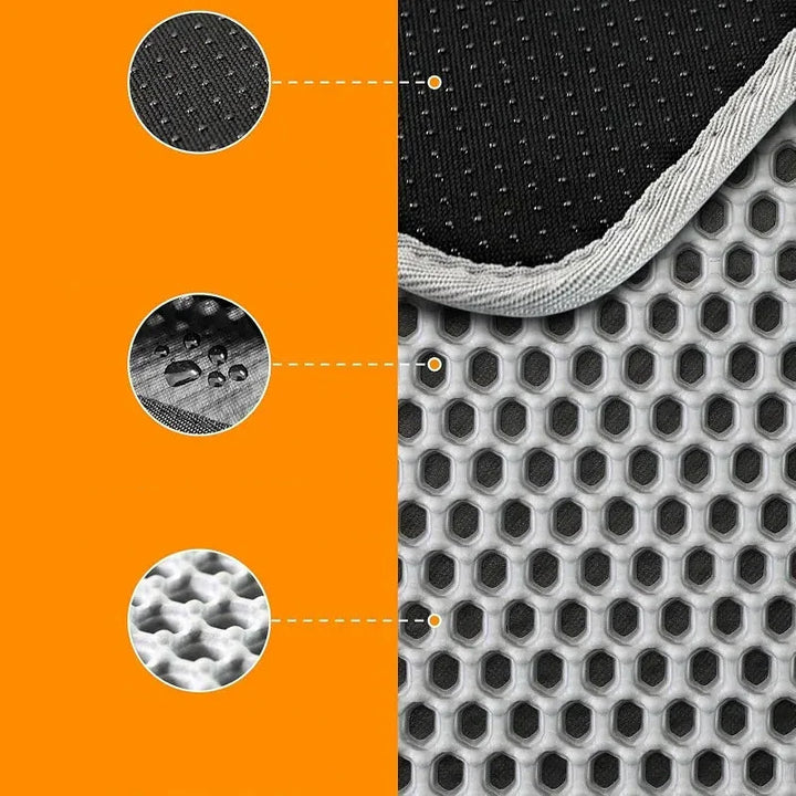 Accessoire chat: tapis litière confort, double couche, capture les grains de litière pour une maison nette.