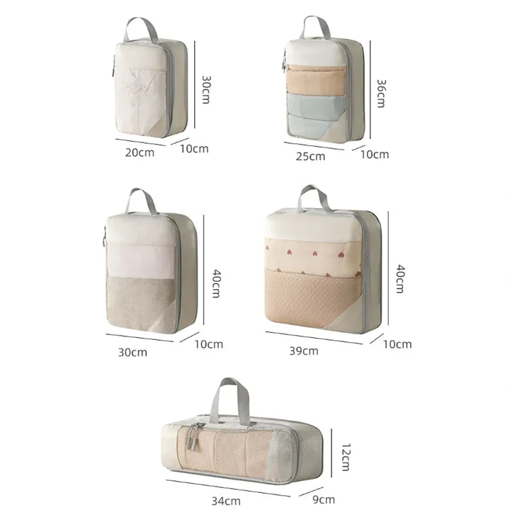 Organisateur de compression pratique pour optimiser l'espace dans le sac ou la valise, idéal pour tout voyageur.