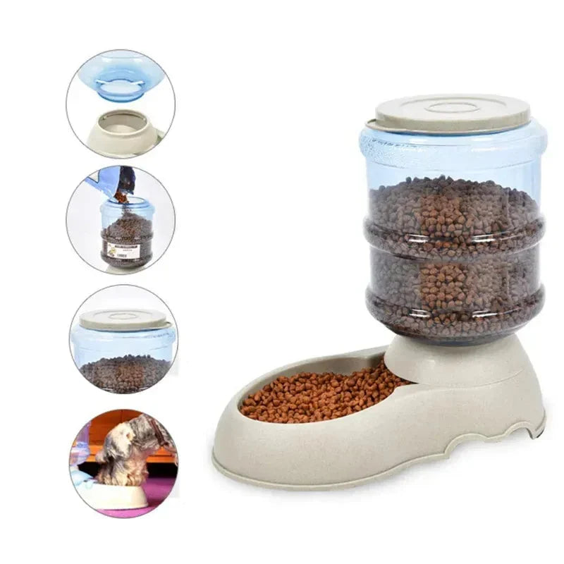 Distributeur automatique 3.75L pour chien et chat, accessoire d'alimentation fiable et durable.