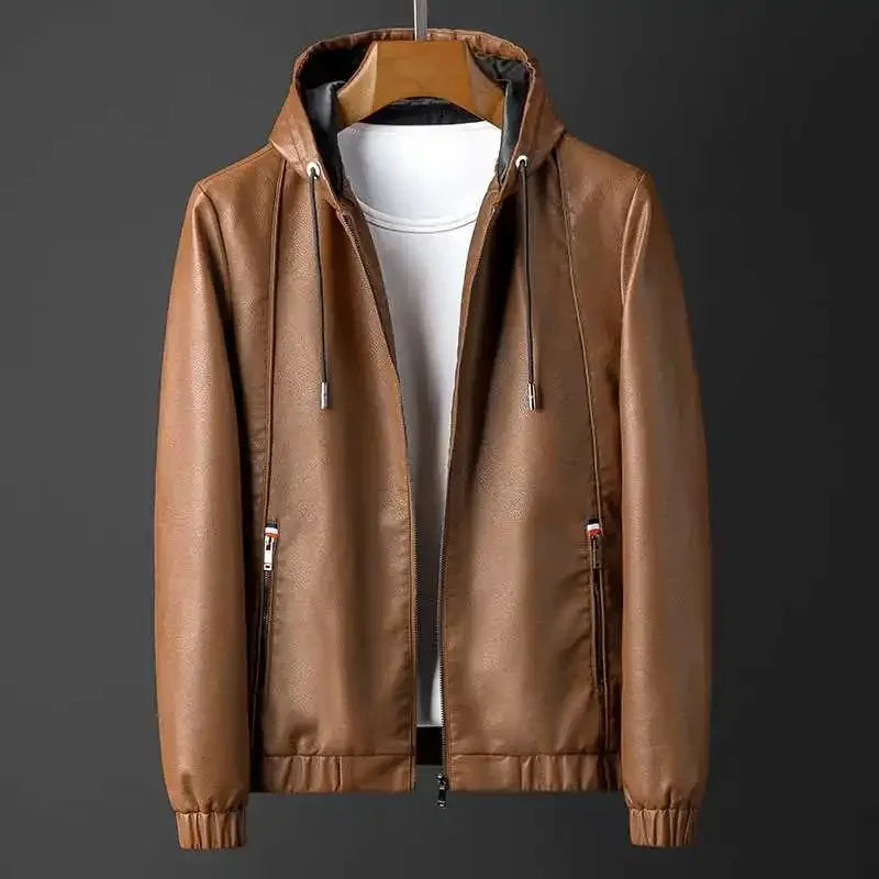 Blouson homme décontracté avec capuche, coupe moderne. Parfait pour un style urbain élégant au quotidien.