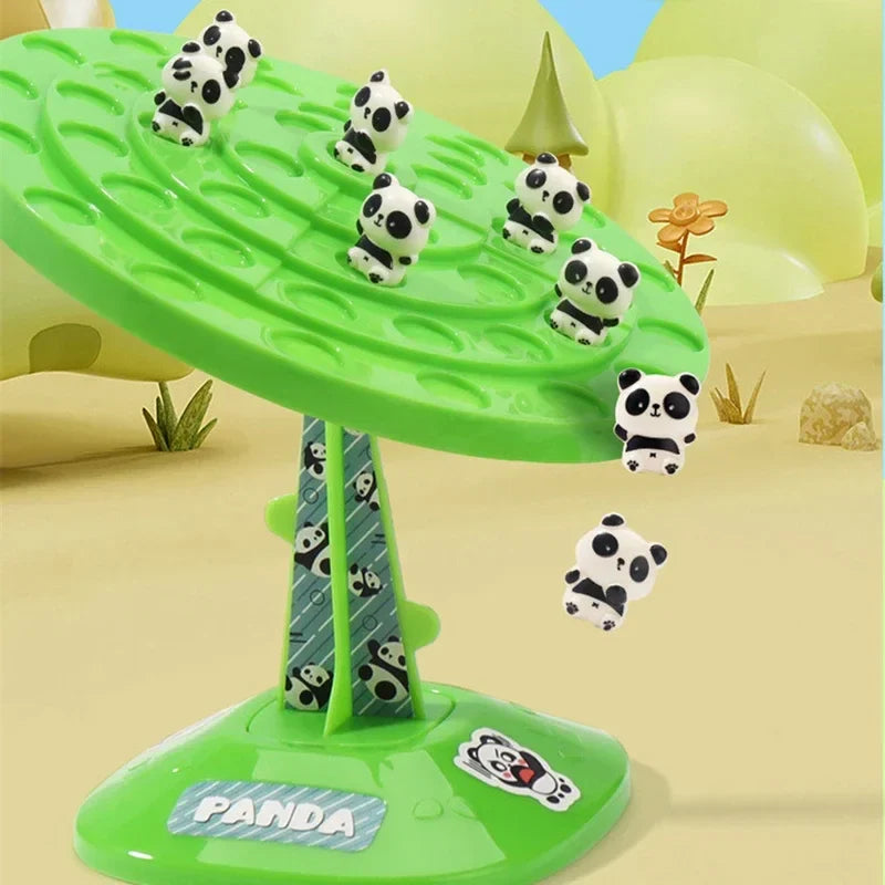 Jeu de balance PandaLux coloré, avec pandas et chiffres, un puzzle éducatif stimulant pour enfants.