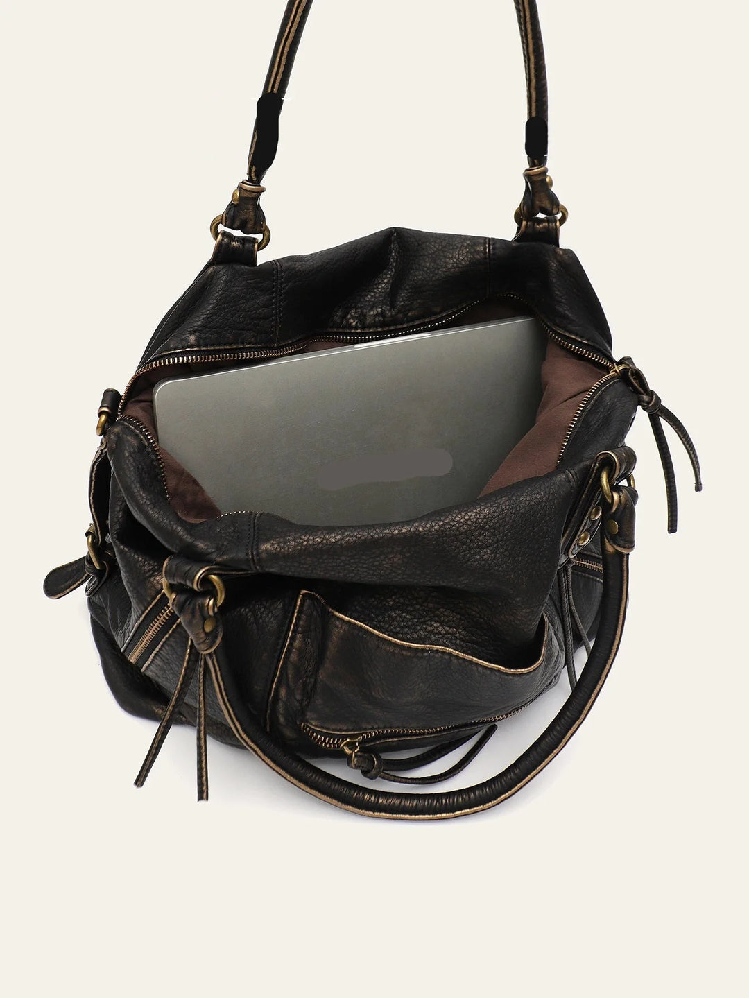 Grand sac cabas femme pour cours, travail ou shopping, espace généreux pour dossiers et ordinateur portable.