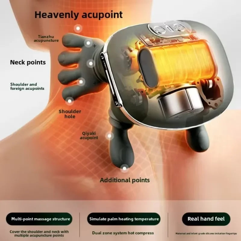 Appareil Shiatsu 4D pour une détente optimale du cou et des épaules, sans fil pratique.
