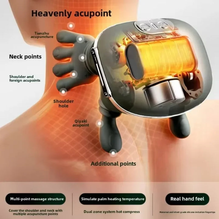 Appareil Shiatsu 4D pour une détente optimale du cou et des épaules, sans fil pratique.