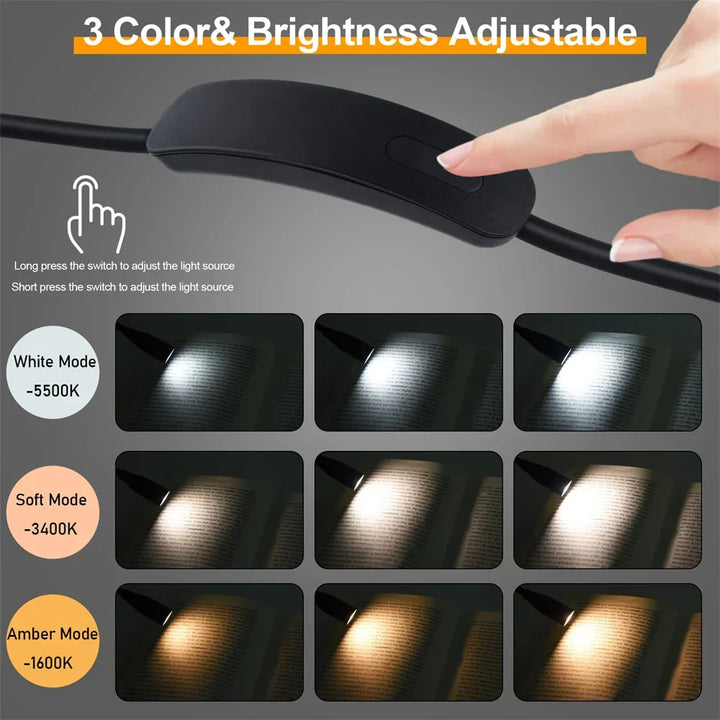 Lampe de cou LED flexible et mains libres, parfaite pour le bricolage, réparation et travaux manuels.