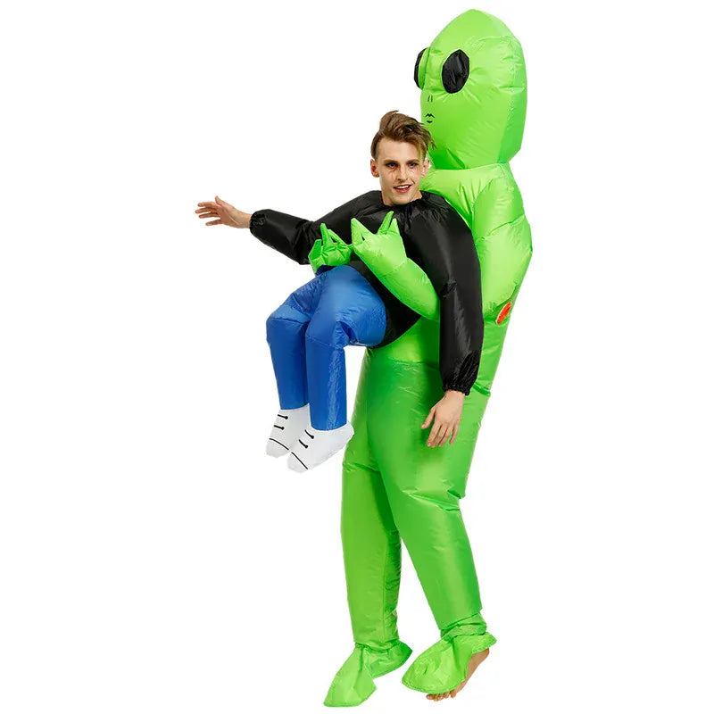 Alien gonflable drôle pour déguisement d'Halloween, soirée à thème. Unisexe, parfait pour adultes.