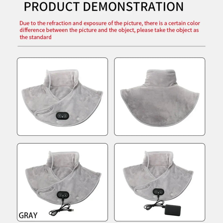 Coussin massant thermique pour le cou avec contrôle USB, parfait pour la relaxation après une longue journée.