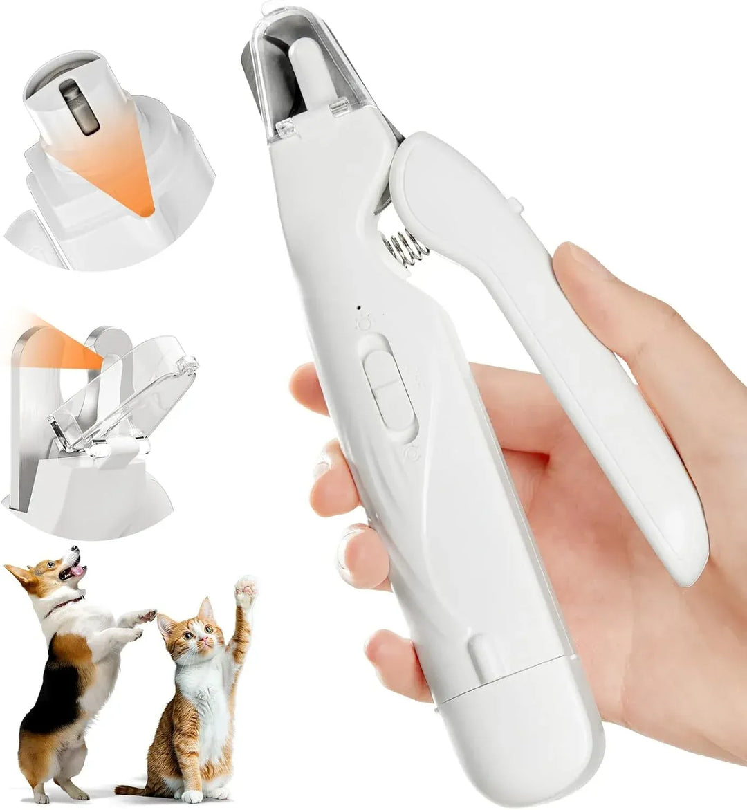 Coupe-ongles LED sécurisé pour chiens et chats. Lumière pour un toilettage précis, évitant les coupures.