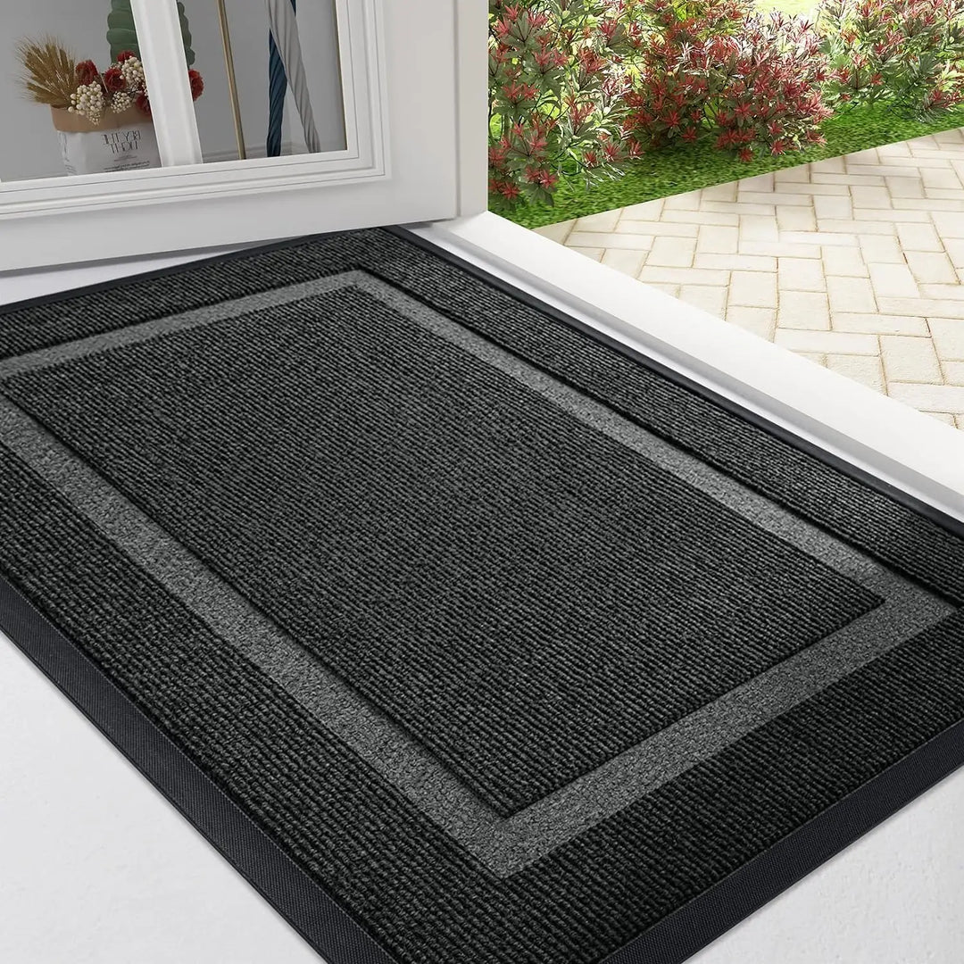 Tapis d'accueil en caoutchouc, antidérapant et durable. Convient pour l'entrée, le patio ou le garage.