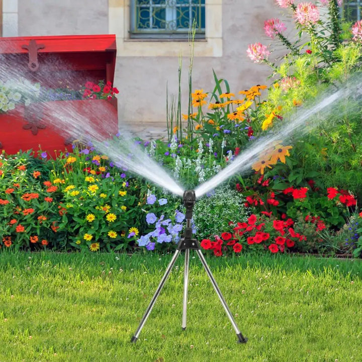 Arroseur de jardin rotatif RainSpin, système d'irrigation automatique pour un entretien facile de la pelouse.