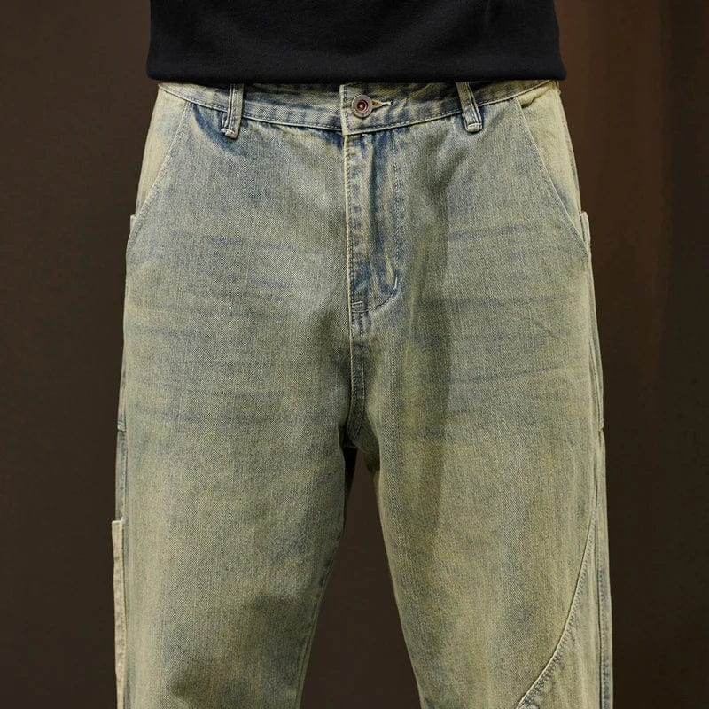 Pantalon jean homme Gerrit, coupe droite confortable, essentiel pour un style rétro moderne au quotidien.