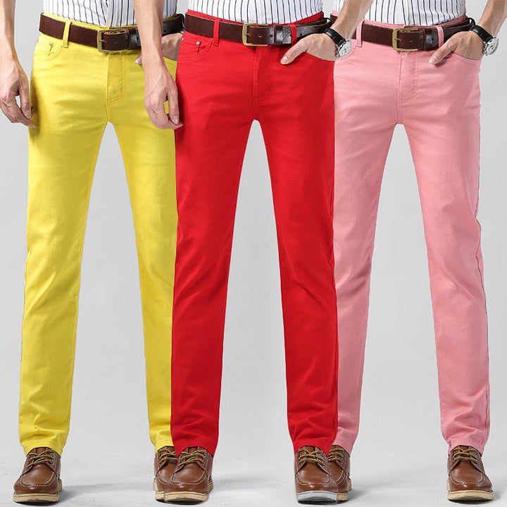Pantalon homme rose Milan respirant, confortable pour style décontracté. Mode masculine toutes saisons.