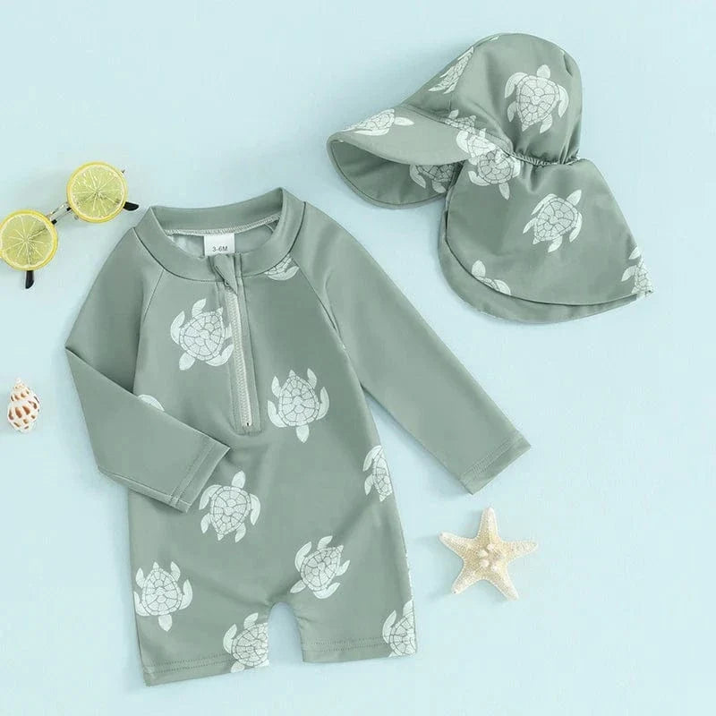Maillot de bain été garçons, anti-éruption, confortable, avec motifs animaux ludiques. Parfait pour piscine et plage.