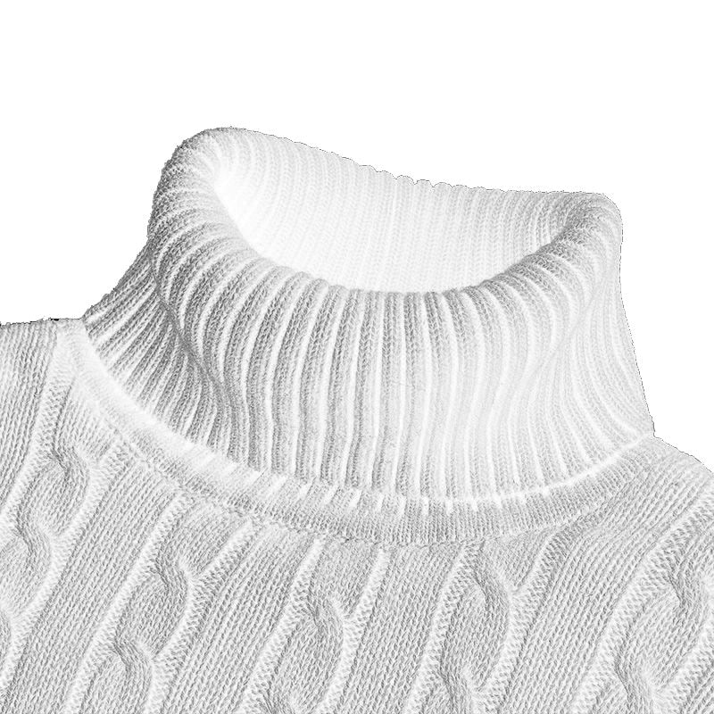 Pull col roulé homme simple et élégant, un chandail chic et confortable pour la mode hivernale masculine.