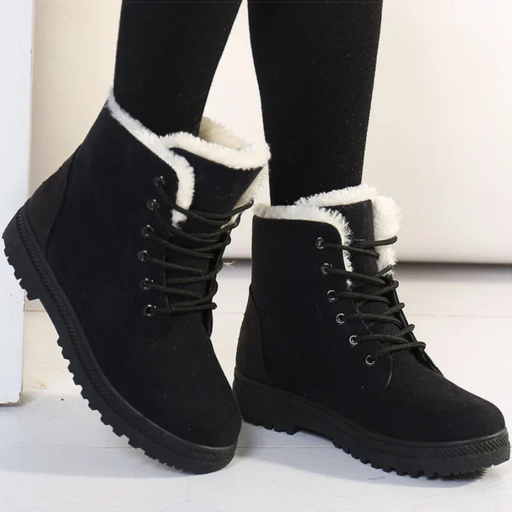 Bottes d'hiver pour femmes, chaudes et confortables à lacets. Bottines déperlantes pour le froid et la neige.