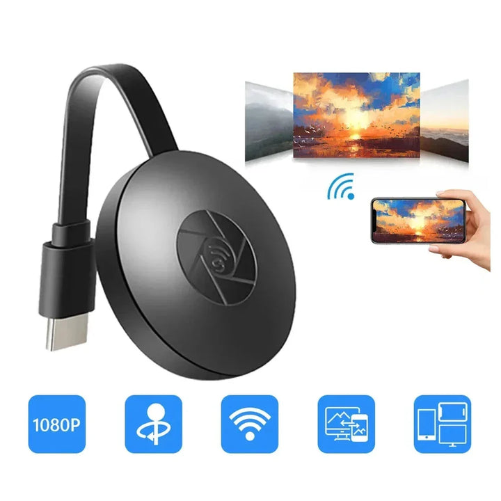 Clé HDMI sans fil MirageLink Full HD pour partage d'écran, streaming et présentation sur écran géant.