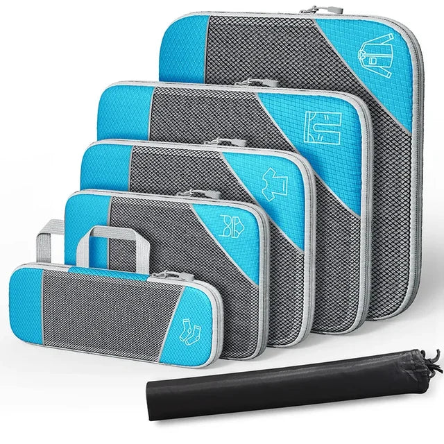 Kit organisateur de voyage PackPro pour valise, compression efficace, préparation sans stress, anti-plis.