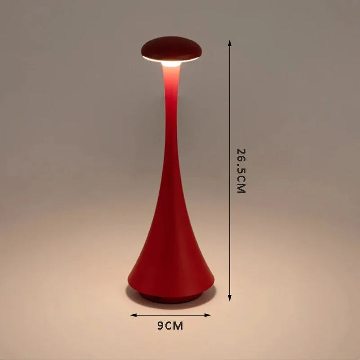 Lampe champignon sans fil pour ambiance chaleureuse, décoration intérieure, éclairage LED moderne.