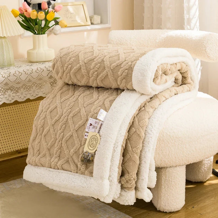 Plaid géométrique polaire sherpa, élégant, doux et chaud, pour ajouter du style à votre intérieur.