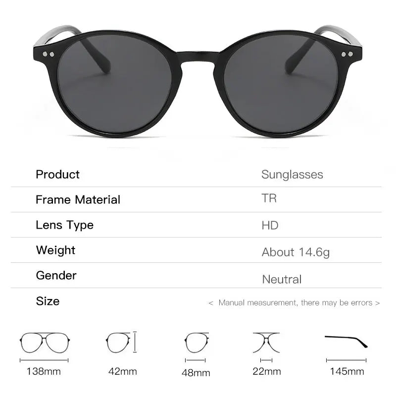 Lunettes de soleil rondes polarisées unisexe, parfaites pour hommes et femmes, style rétro.