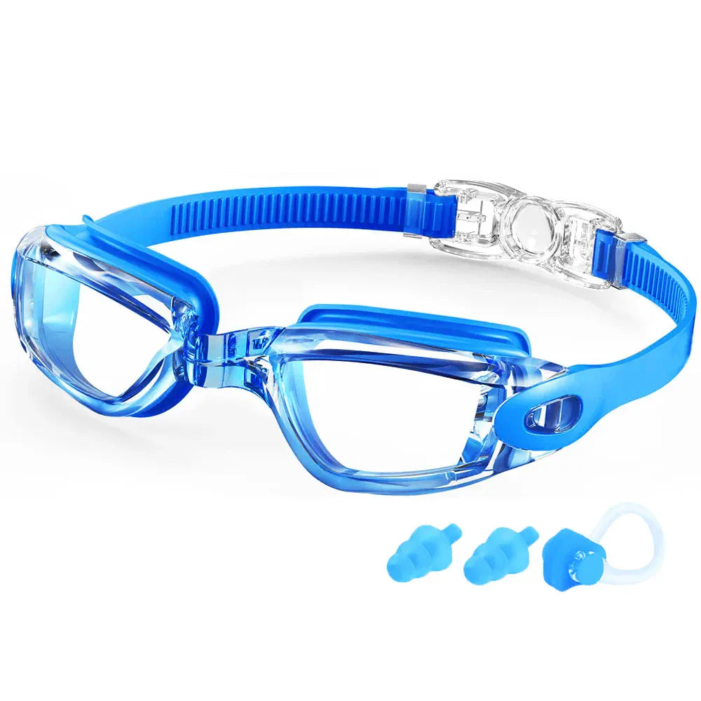Lunettes de sport aquatique anti-buée, protection UV pour nageurs unisexes, garantissant confort et clarté.