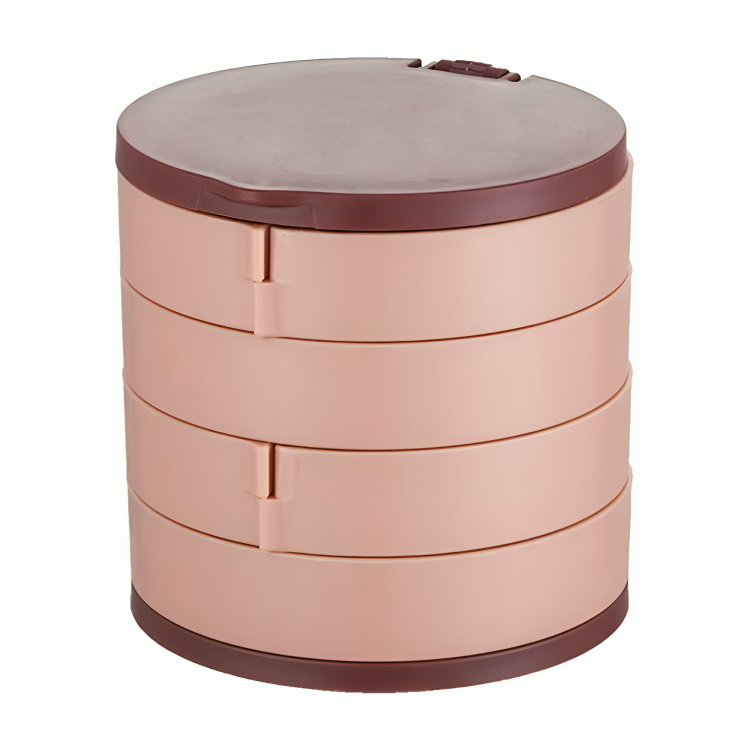 Organiseur de bijoux rotatif 360° en ABS, élégant et pratique pour coiffeuse. Maintient vos accessoires ordonnés.