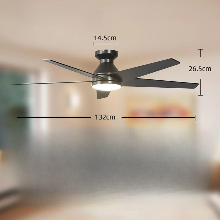 Ventilateur de plafond LED moderne, silencieux et réversible. Télécommande pour un climat intérieur parfait et stylé.
