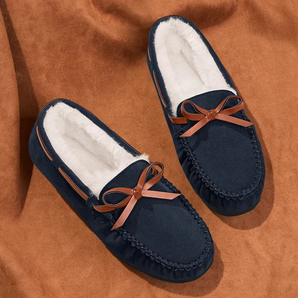 Mocassins LuxeStep pour femme: chaussures plates confortables, élégantes, en cuir suédé avec doublure douce, automne.