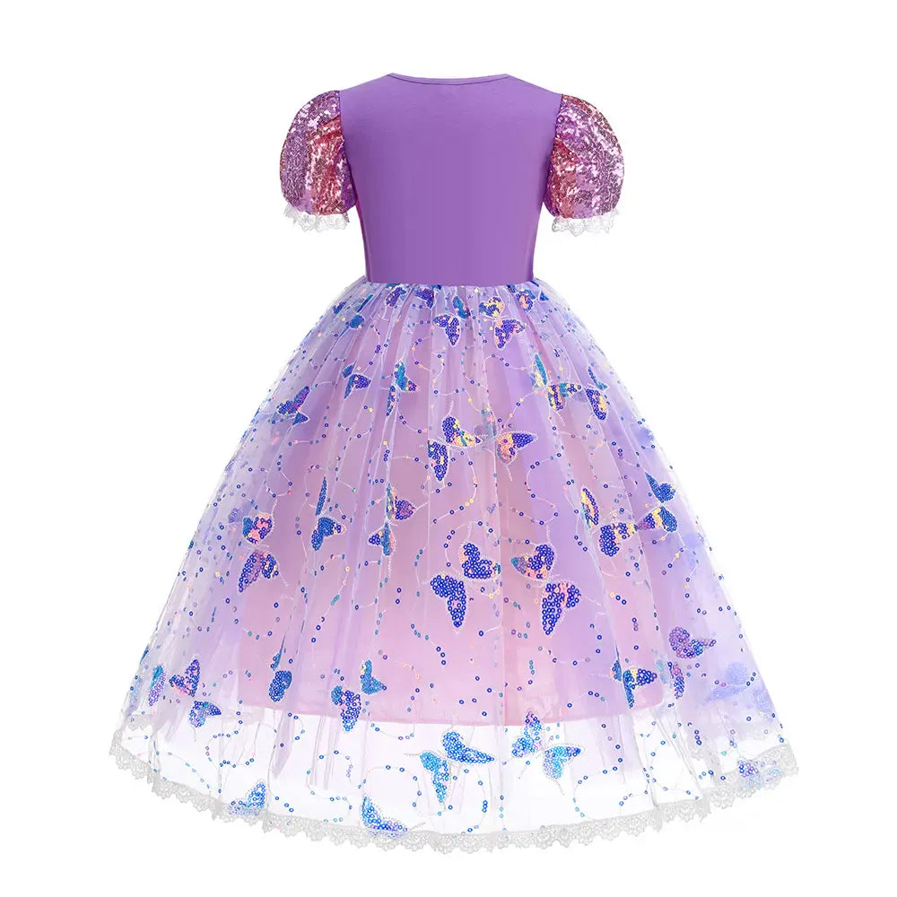 Adorable robe déguisement Raiponce LED pour fille, jupe lumineuse, pour transformer chaque enfant en princesse.