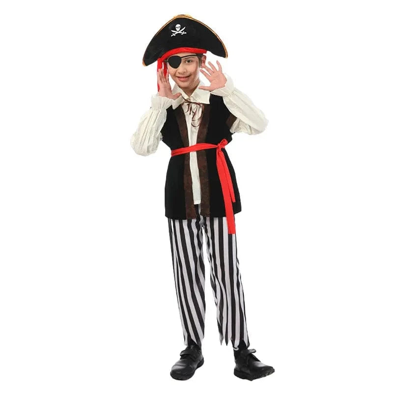 Costume pirate enfant garçon, parfait pour l'aventure, le jeu et la fête d'Halloween ou toute autre célébration.