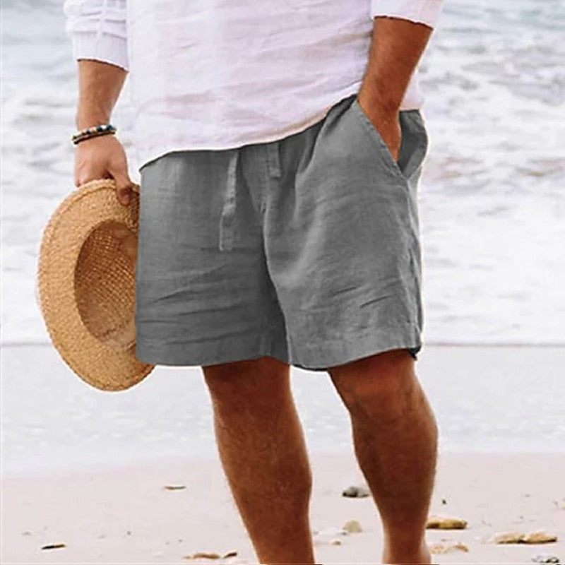 Short homme décontracté polyvalent avec cordon, parfait pour la mode masculine estivale quotidienne.