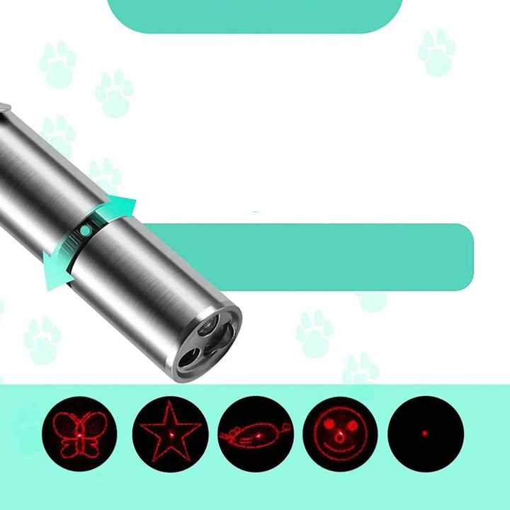 Lumière laser rechargeable pour chat, garantissant des heures de jeu interactif et de poursuite amusante.