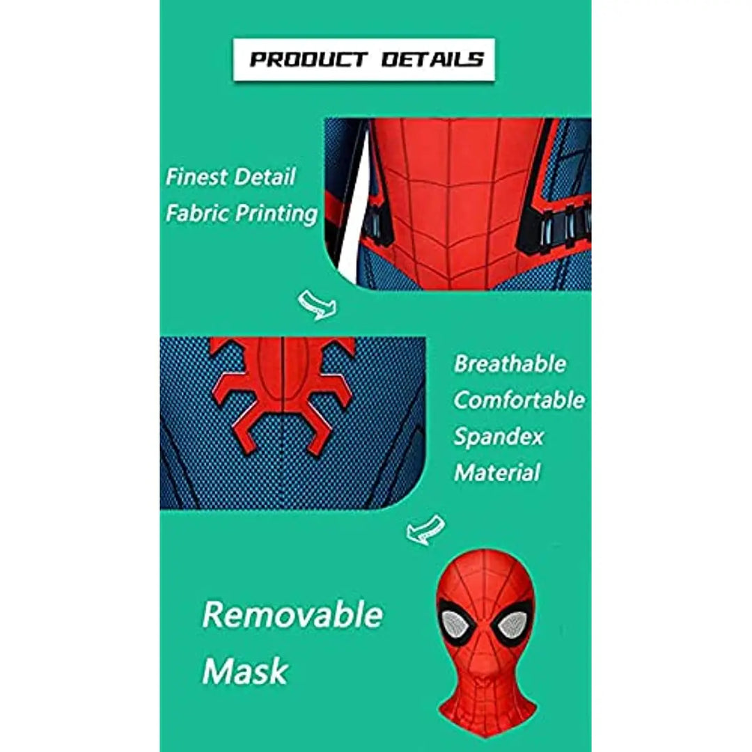 Superbe costume Spider-Man rouge pour enfants, cadeau idéal pour les fans, parfait pour Halloween et les fêtes.