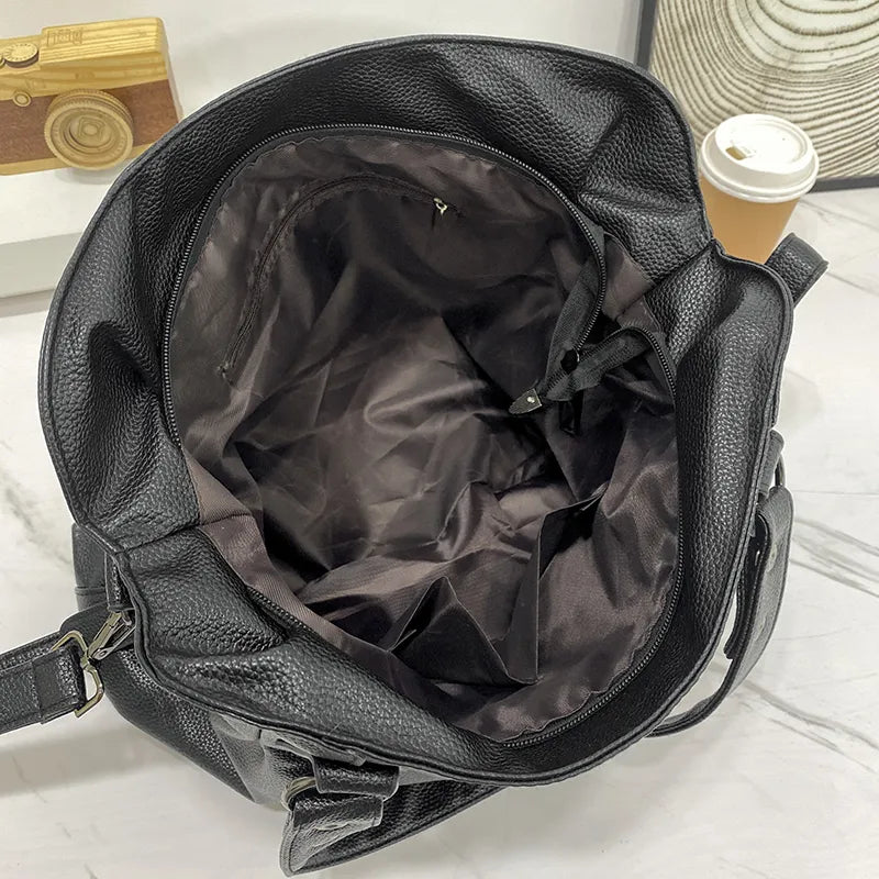 Sac à main cabas pour femme avec bandoulière amovible, idéal pour organiser fournitures de cours.