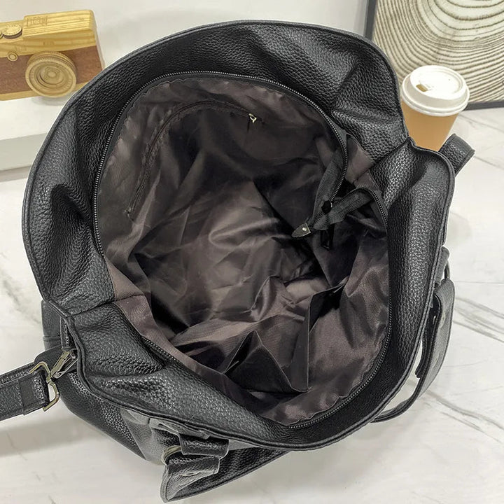 Sac à main cabas pour femme avec bandoulière amovible, idéal pour organiser fournitures de cours.
