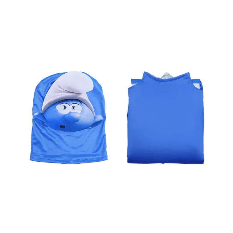Costume amusant Schtroumpf bleu unisexe pour toute la famille. Parfait pour fêtes déguisées et événements.