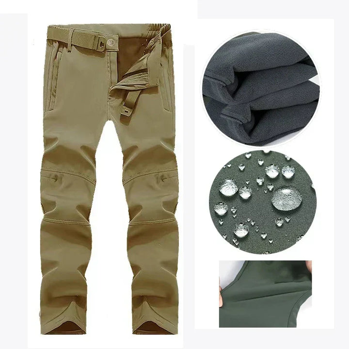 Pantalon chaud et tactique homme, imperméable, parfait pour la randonnée et le camping hivernal.
