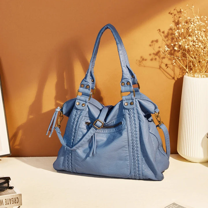 Sac hobo vintage femme en synthétique, spacieux pour les cours et les affaires personnelles quotidiennes.