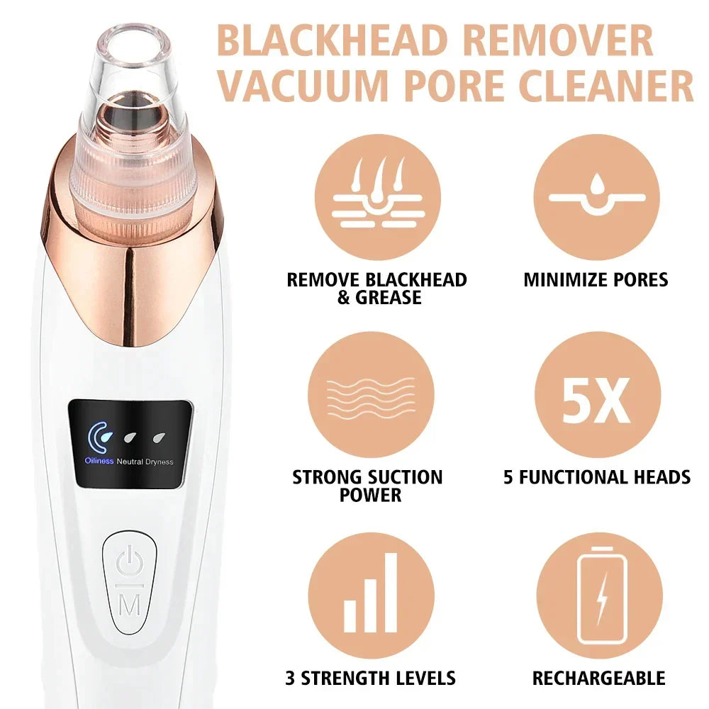 Nettoyeur pores électrique pour une peau nette, éclatante et sans points noirs. Soin du visage efficace.