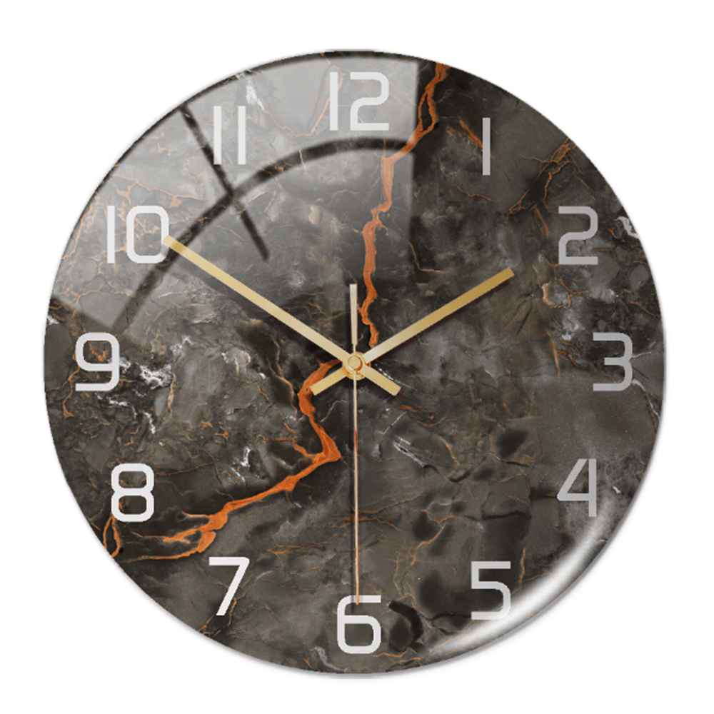 Élégante horloge de salon Ø30 cm, silencieuse, avec un superbe cadran effet marbre.