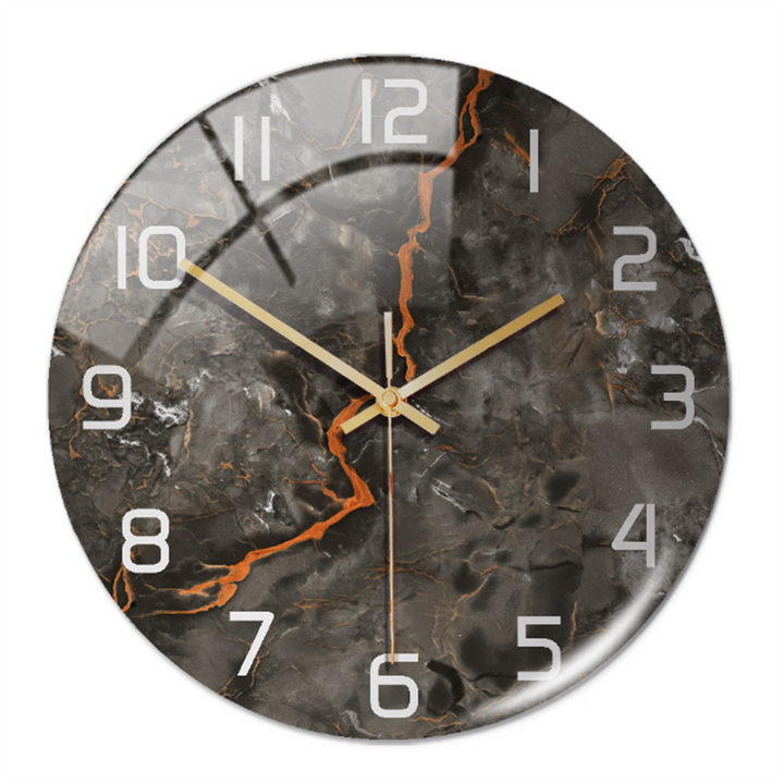 Élégante horloge de salon Ø30 cm, silencieuse, avec un superbe cadran effet marbre.