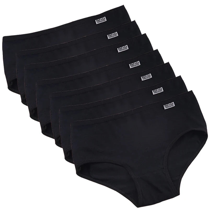 Lot économique de 7 culottes femme coton, taille moyenne, lingerie confort.
