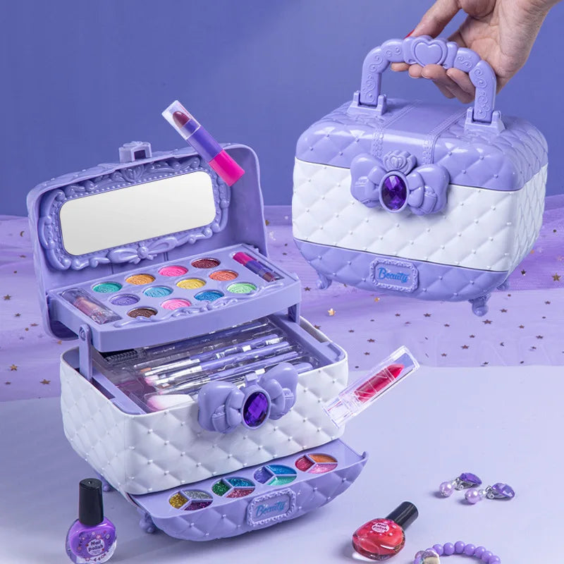 Magnifique set maquillage luxe pour fille. Jouet cosmétique non toxique pour des heures de jeu créatif et sûr.