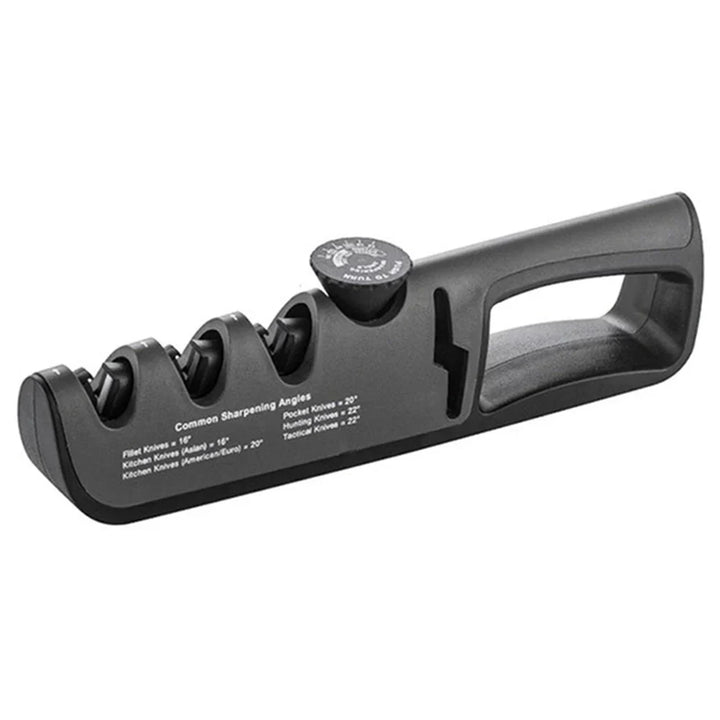 Affûteur de couteaux professionnel 4-en-1 compact, idéal pour maintenir un tranchant parfait dans votre cuisine.