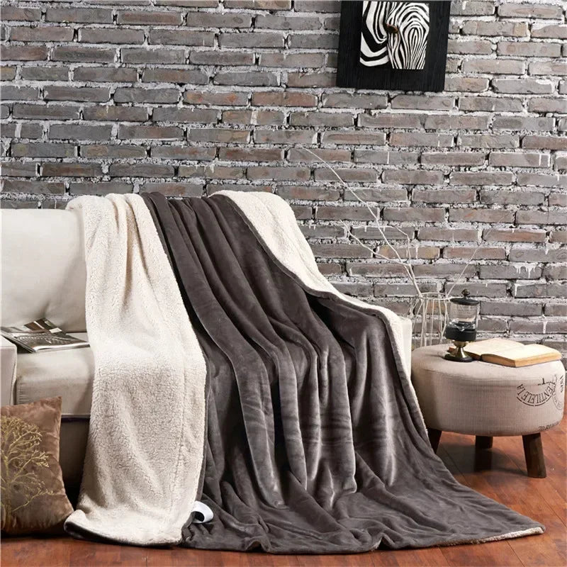 Couverture de lit polaire, housse de couette douce et réversible, chaleur et confort pour la maison.