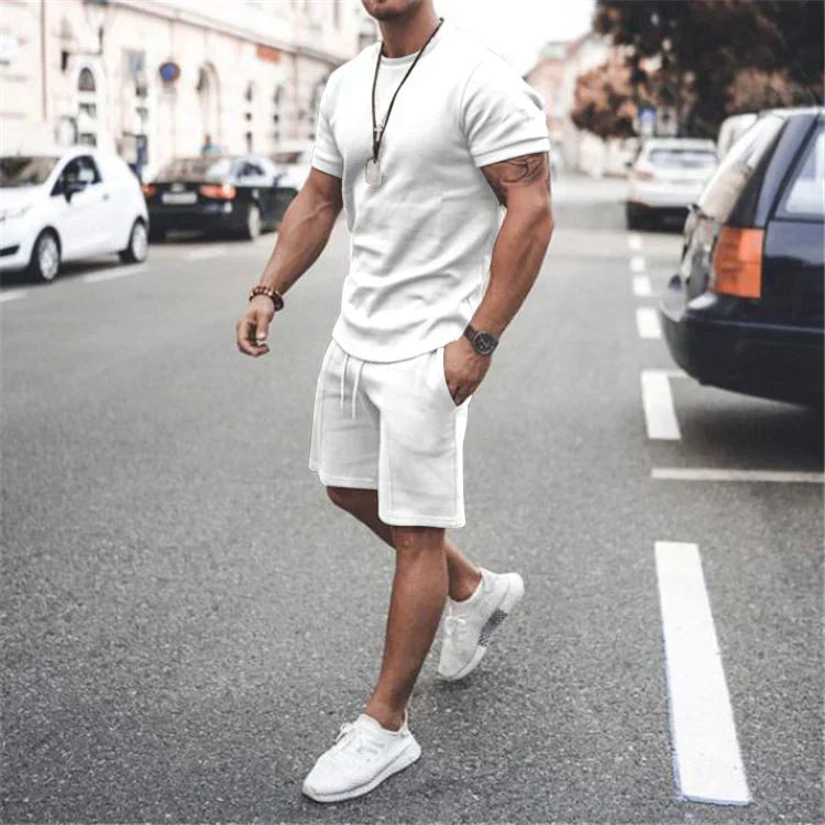 Ensemble homme Ethan : chemise et short légers pour un été décontracté et élégant.